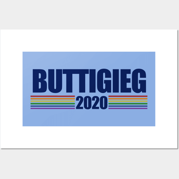 Buttigieg 2020 Pride Rainbow Wall Art by bubbsnugg